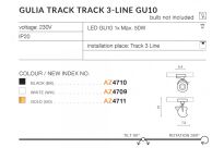 Reflektor do szyny GULIA TRACK 3LINE AZ4710 Azzardo GU10 ruchomy czarny - 2