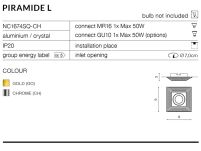 Lampa sufitowa PIRAMIDEL L AZ1463  chrome wpuszczalna, elegancka - 2
