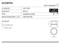 Lamp sufitowa natynkowa plafon  walec chrom Scorpio  Azzardo LC1295-M-CH,  AZ1452 - 2