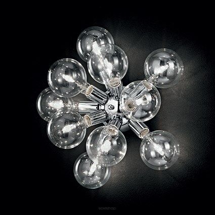 Plafon Dea PL10 Ideal Lux  074740 Klosze w kształcie kulek wykonane są z przezroczystego szkła oprawa z metalu w kolorze chromu