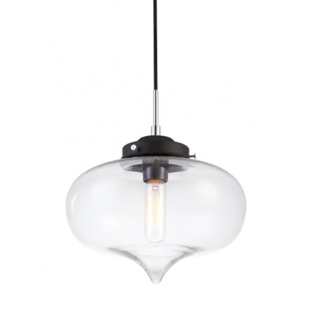 Lampa wisząca Heart MDM2096/1 B Italux nowoczesna klosz w kształcie kulistym ze szkła transparentnego