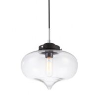 Lampa wisząca Heart MDM2096/1 B Italux nowoczesna klosz w kształcie kulistym ze szkła transparentnego