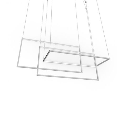 Lampa wisząca METRIC AZ2915 nowoczesny styl kolor biały aluminiowa 3x prostokąt