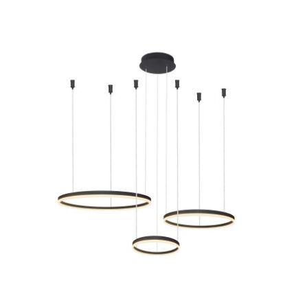 Lampa wisząca HALO PENDANT 80+60+40 CCT BK + REMOTE CONTROL czarna AZ4972