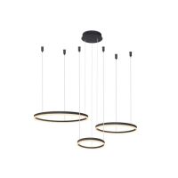 Lampa wisząca HALO PENDANT 80+60+40 CCT BK + REMOTE CONTROL czarna AZ4972