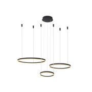 Lampa wisząca HALO PENDANT 80+60+40 CCT BK + REMOTE CONTROL czarna AZ4972