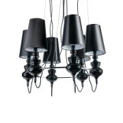 LAMPA WISZĄCA BAROCO 6 BLACK AZzardo AZ1379 styl barokowy z tkaniny i metalu