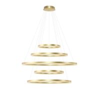 Lampa wisząca HALO PENDANT 150+120+100+80+60 CCT BK + REMOTE CONTROL złota Azzardo AZ5352