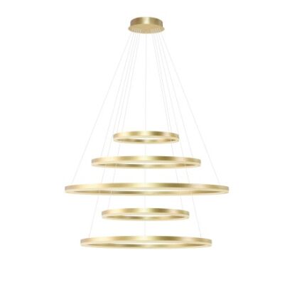 Lampa wisząca HALO PENDANT 150+120+100+80+60 CCT BK + REMOTE CONTROL złota Azzardo AZ5352