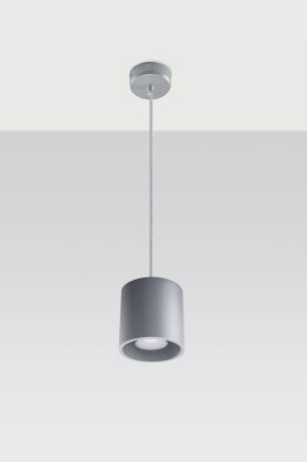 Okrągła lampa wisząca Orbis szary walec  SL.0052 SOLLUX LIGHTING techniczna nowoczesna okrągła