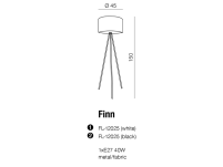 Lampa podłogowa Finn biała AZzardo FL-12025 WH AZ1037 biały abażur z tkaniny trzy nogi - 2