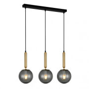 Lampa wisząca Ravena PND-2324-3L BRO+SG Italux Potrójna na listwie mosiądz