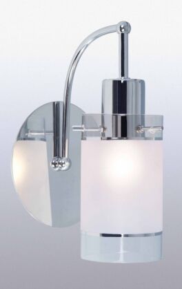 Kinkiet Vigo  MBM1560/1 Italux  nowoczesna lampa wykończenie w kolorze chromu klosz w kształcie tuby ze szkła mlecznego i transparentnego