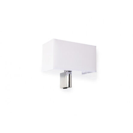 Kinkiet  AMADEO SQUARE WHITE Azzardo AZ2419+AZ2420 korpus w kolorze chromu biały prostokątny abażur  