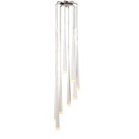 Lampa wisząca Stylo 8 AZzardo AZ0209 biała klosze w kształcie stożków na końcach szklane