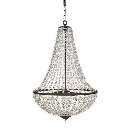Lampa wisząca GRÄNSÖ Wisząca 3L Czarny/MC  granso 107028  Markslojd Styl pałacowy glamour przezroczyste kryształki metalowe elementy w kolorze czarnym  źródła  światła E14 50 cm szerokości
