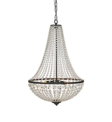 Lampa wisząca GRÄNSÖ Wisząca 3L Czarny/MC  granso 107028  Markslojd Styl pałacowy glamour przezroczyste kryształki metalowe elementy w kolorze czarnym  źródła  światła E14 50 cm szerokości