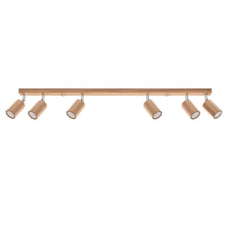 Lampa sufitowa ZEKE SL.1032 Sollux Lighting drewniana 6x GU10 listwa