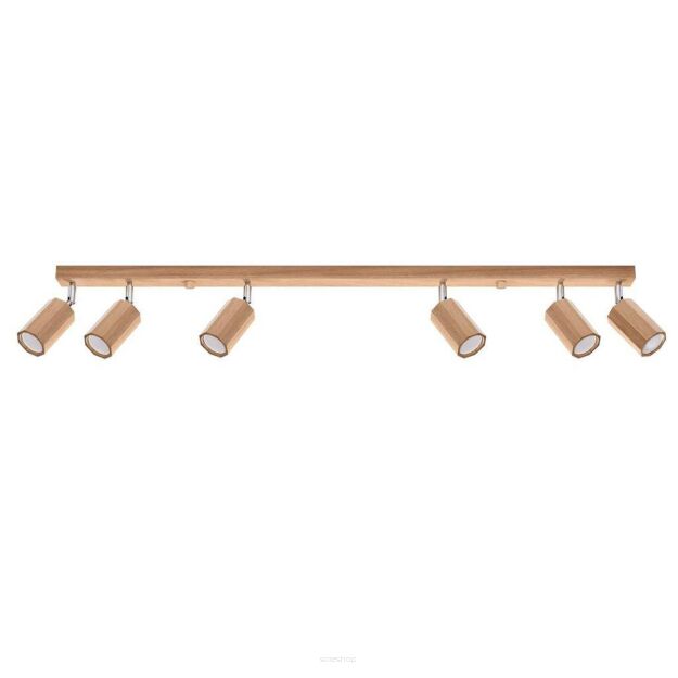 Lampa sufitowa ZEKE SL.1032 Sollux Lighting drewniana 6x GU10 listwa