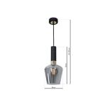 Lampa wisząca ROMA BLACK szklany klosz MILAGRO MLP6484  - 2