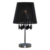 Lampa stołowa Mona  mała LP-5005/1TS czarna Light prestige nowoczesna abażur z tasiemki