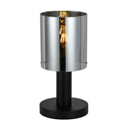Lampa stołowa SARDO TB-5581-1-BK+SG Italux Czarna z dymionym kloszem