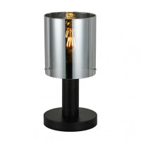 Lampa stołowa SARDO TB-5581-1-BK+SG Italux Czarna z dymionym kloszem