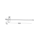 Kinkiet LINE 243 ELKIM Czarna podłużna lampa ścienna wykonana z aluminium LED 10W 3000K - 4