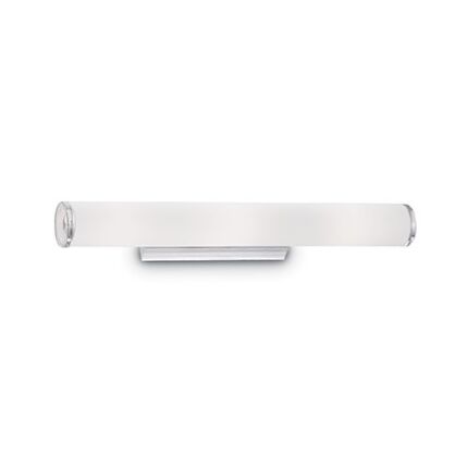 Kinkiet Camerino AP3 Ideal Lux  027098  Podstawa  z aluminium klosz w kształcie podłużnej tuby z matowego szkła  po bokach przezroczysty akryl