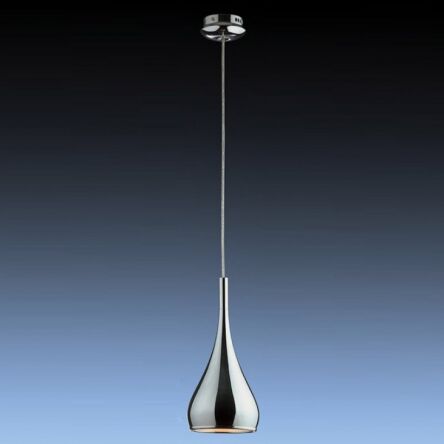 Lampa wisząca Anon Chrom MA01986C-001 CH Italux  z metalu o wykończeniu chromowanym klosz ma kształt łezki