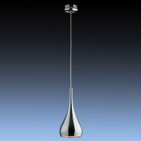 Lampa wisząca Anon Chrom MA01986C-001 CH Italux  z metalu o wykończeniu chromowanym klosz ma kształt łezki