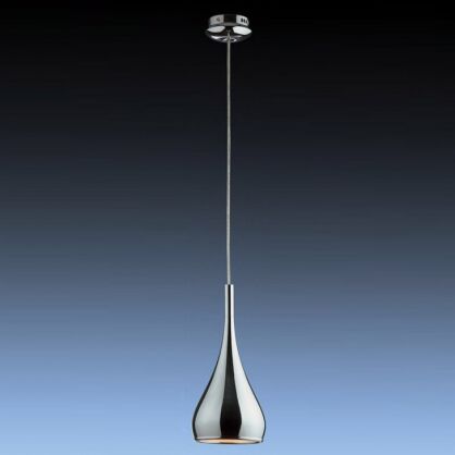 Lampa wisząca Anon Chrom MA01986C-001 CH Italux  z metalu o wykończeniu chromowanym klosz ma kształt łezki