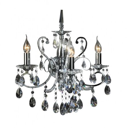 Kinkiet Barocco Black MB72709-3A Italux  chrom kryształki styl pałacowy elagancki