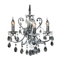 Kinkiet Barocco Black MB72709-3A Italux  chrom kryształki styl pałacowy elagancki