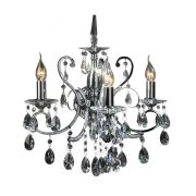 Kinkiet Barocco Black MB72709-3A Italux  chrom kryształki styl pałacowy elagancki