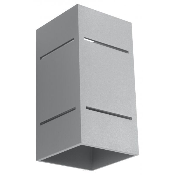 Kinkiet BLOCCO Szary SOLLUX  Lampa Ścienna NOWOCZESNY stal  SL.0479 metalowa lampa LED 