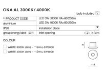 Lampa wpuszczana OKA AL 3000K/4000K kolor biały okrągły　 - 4