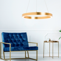 Lampa wisząca CARLO PL200910-600-GD Zuma Line Pierścień 60 cm złoty szczotkowany