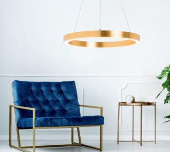 Lampa wisząca CARLO PL200910-600-GD Zuma Line Pierścień 60 cm złoty szczotkowany