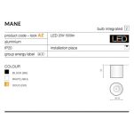 Lampa sufitowa natynkowa Mane 20W AZ4152 AZzardo biała tuba LED 3000K - 2