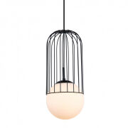 Lampa wisząca MATTY MDM-3940/1 BK Italux Oryginalna retro loft czarna