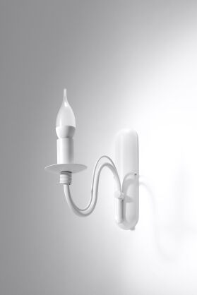  Klasyczna Lampa Ścienna Świeca Kinkiet MINERWA Biały Biały SL.216 styl pałacowy