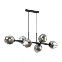 Lampa wisząca BORGO PND-30843-6 BK+SG Italux Wgniecenia na kloszach modernistyczna