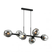 Lampa wisząca BORGO PND-30843-6 BK+SG Italux Wgniecenia na kloszach modernistyczna