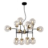 Lampa wisząca Odelia V1009-12 Italux w surowym stylu industrialnym metalowe elementy mają czarne wykończenie łamana