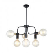 Lampa wisząca KRISTY MDM-3678/6 BK Italux czarna loftowa