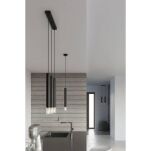 Lampa wisząca WEZYR 3 SL.0962 SOLLUX LIGHTING 3 czarne tuby ze szklanym akcentem - 2