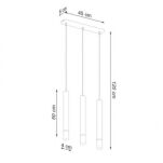 Lampa wisząca WEZYR 3 SL.0962 SOLLUX LIGHTING 3 czarne tuby ze szklanym akcentem - 3