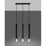 Lampa wisząca WEZYR 3 SL.0962 SOLLUX LIGHTING 3 czarne tuby ze szklanym akcentem - 5