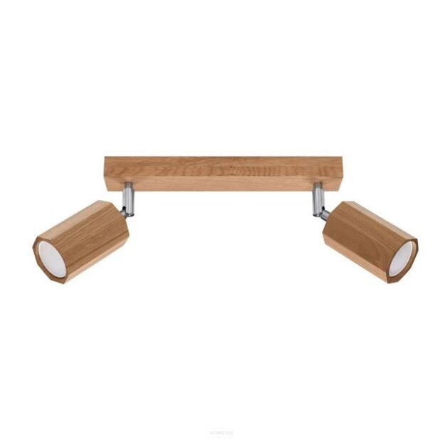 Lampa sufitowa ZEKE 2 SL.1029 Sollux Lighting listwa drewniana 2x GU10